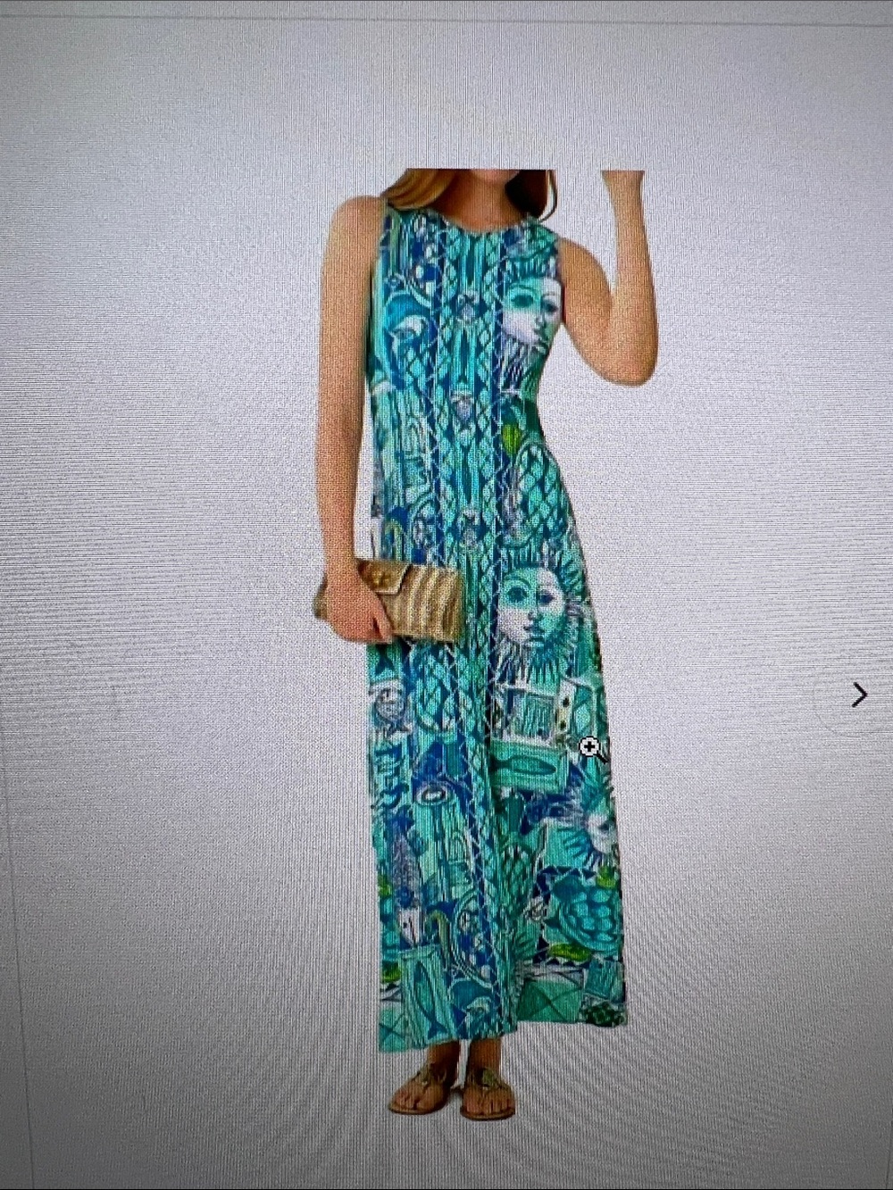 Lilly Pulitzer Teal and Aqua Printed Maxi Dress